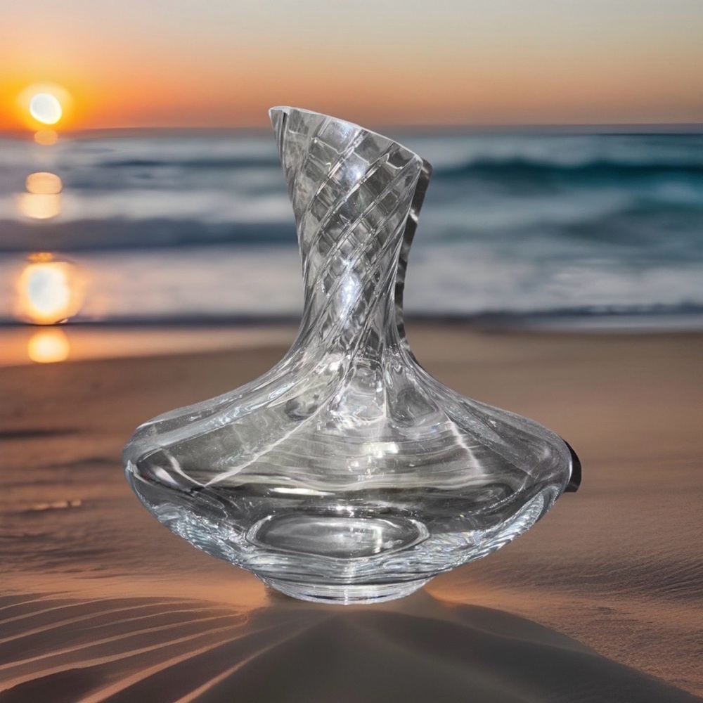 VERY PRETTY MODERN KROSNO CRYSTAL SWIRL WINE DECANTER ELEGANT BARWARE